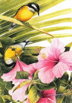 Classical Flowers Painting - am167D animal bird classical flowers